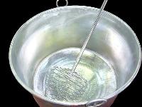 Pentoloni in rame stagnato e frusta rompicagliata in acciaio INOX - Lapiolu