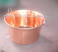 Pentoloni in rame puro e frusta rompicagliata in acciaio INOX - Lapiolu